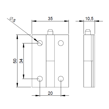 Zawias 2270 R  Adam Hall