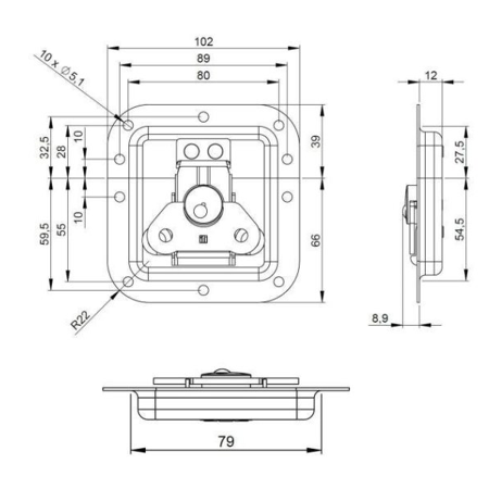Zamek 17291S BLK  Adam Hall