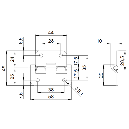 Zawias 2251 BLK  Adam Hall